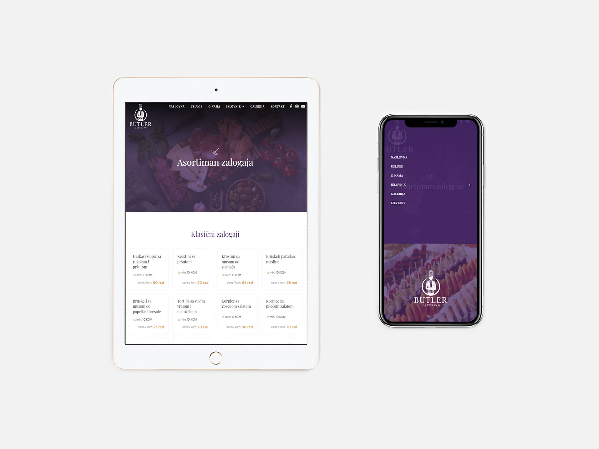 Butler Catering: iPad & iPhone