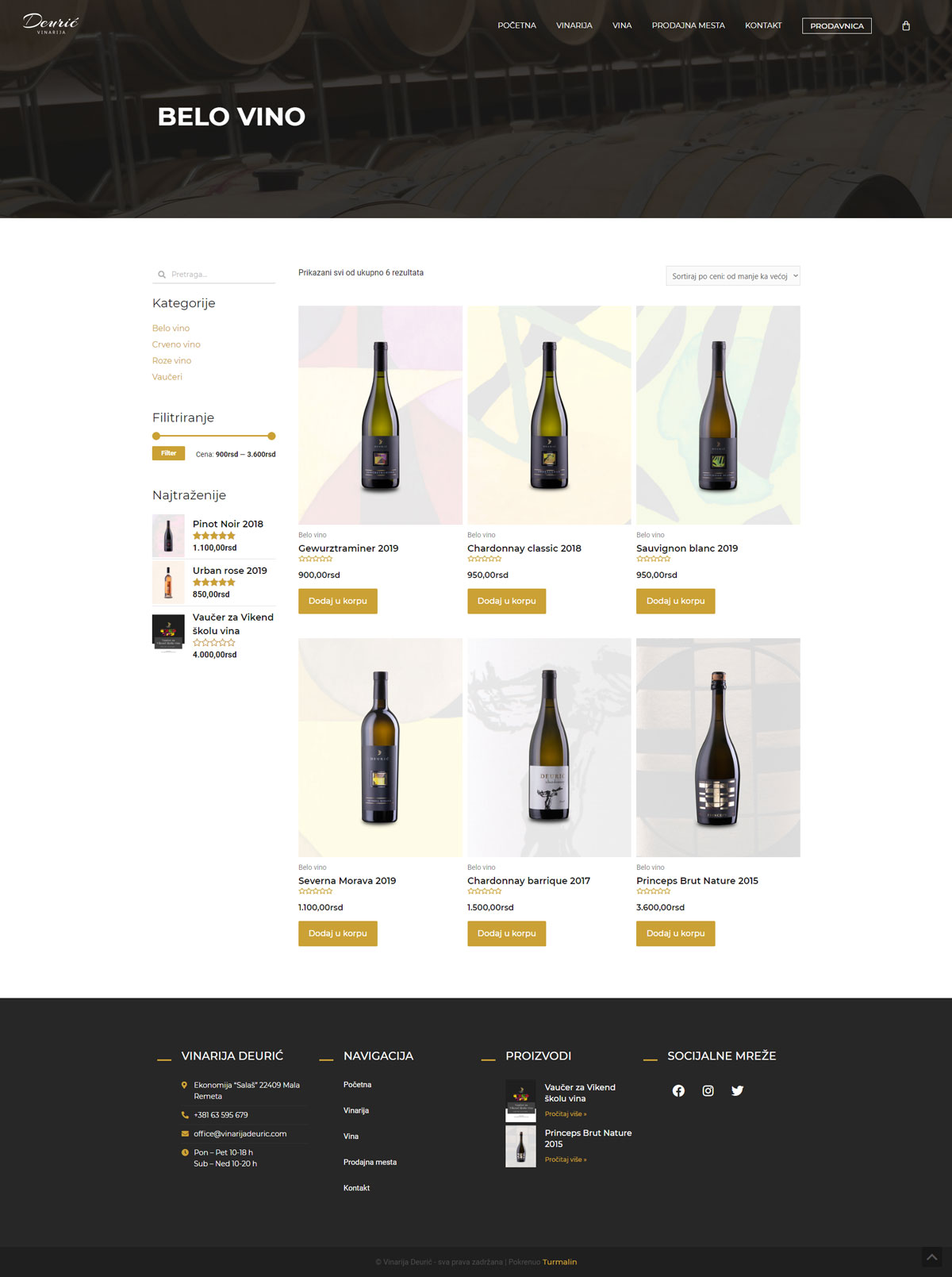 Vinarija Deuric Shop: Kategorija proizvoda