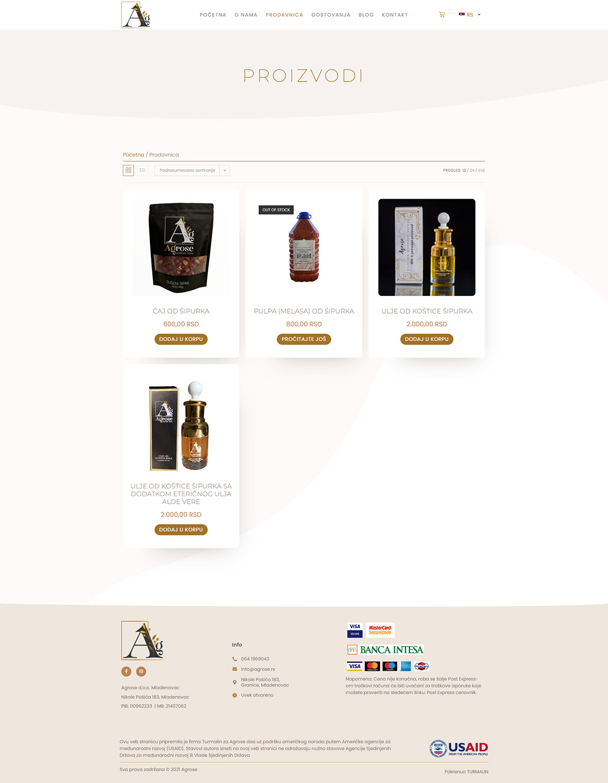 Agrose: Prodavnica